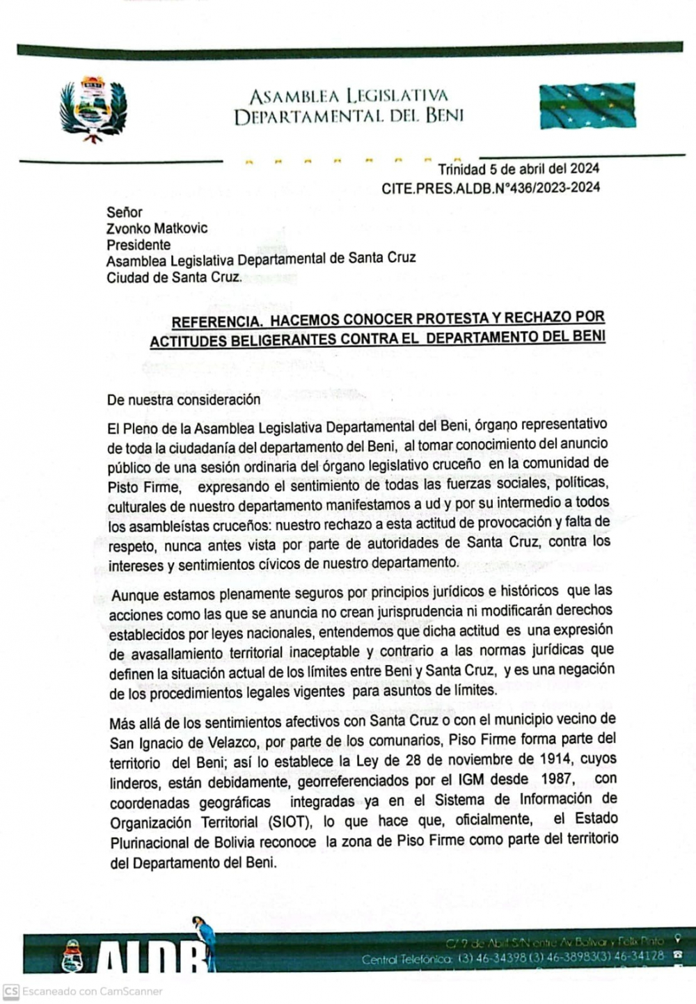 Justicia dispone que ALD de Santa Cruz  se abstenga de sesionar en Piso Firme