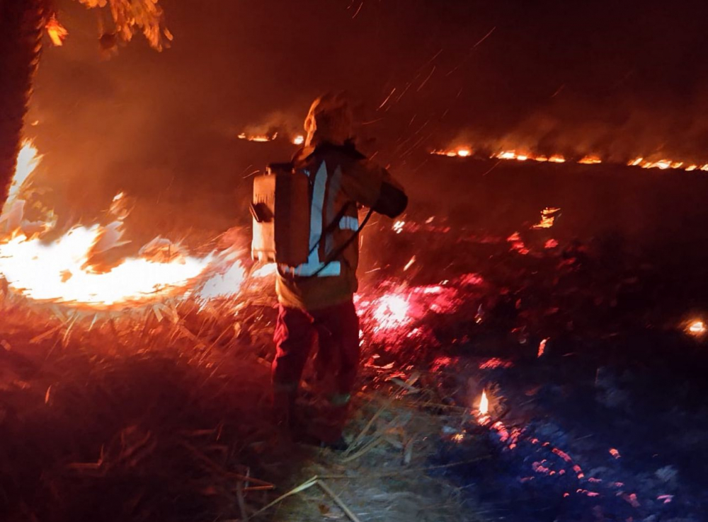 Valiente intervención de Bomberos ‘Tocopilla’ en incendios forestales del Beni