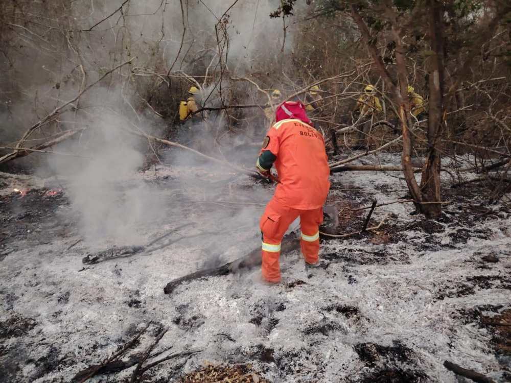 Incendios forestales  permanecen en  cuatro municipios de  Santa Cruz y Beni