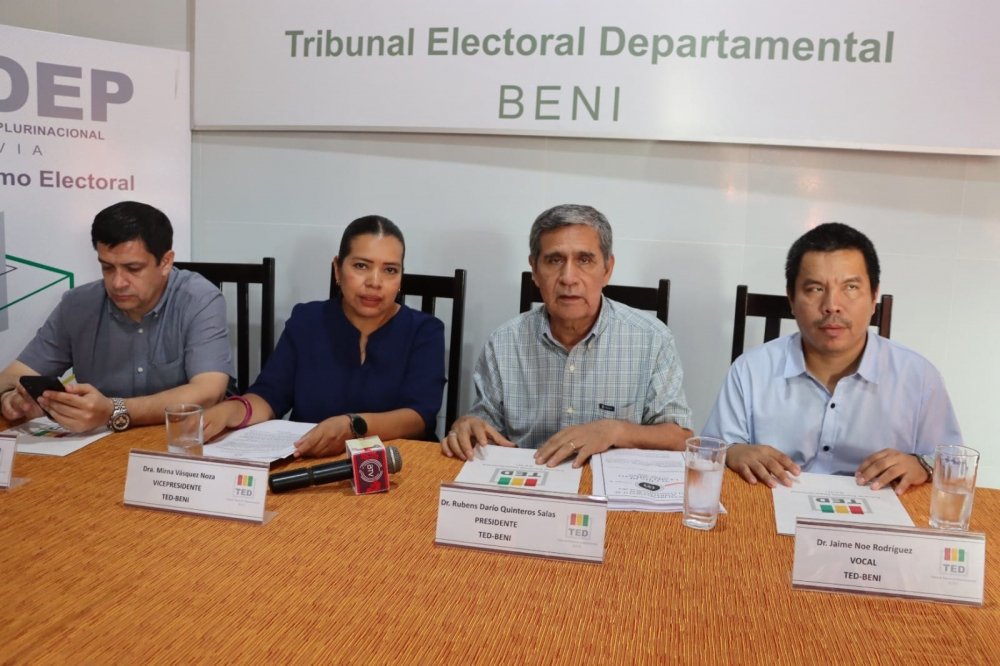 TED Beni tiene todo listo para jornada electoral