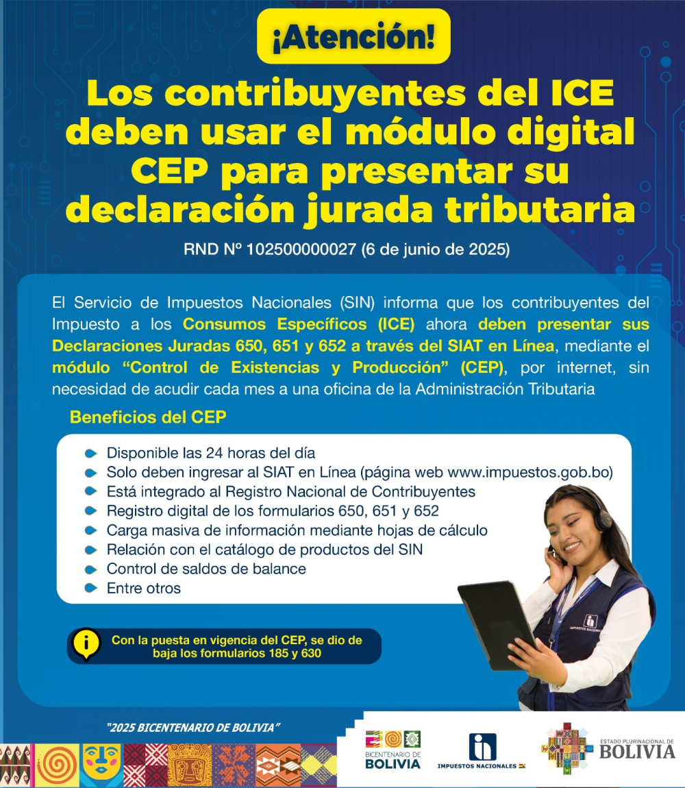 Contribuyentes del ICE deben hacer sus Declaraciones Juradas mediante módulo digital CEP