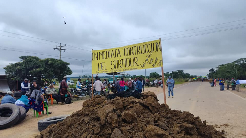 Productores justifican bloqueo por falta de  surtidor en la zona de mayor producción agrícola