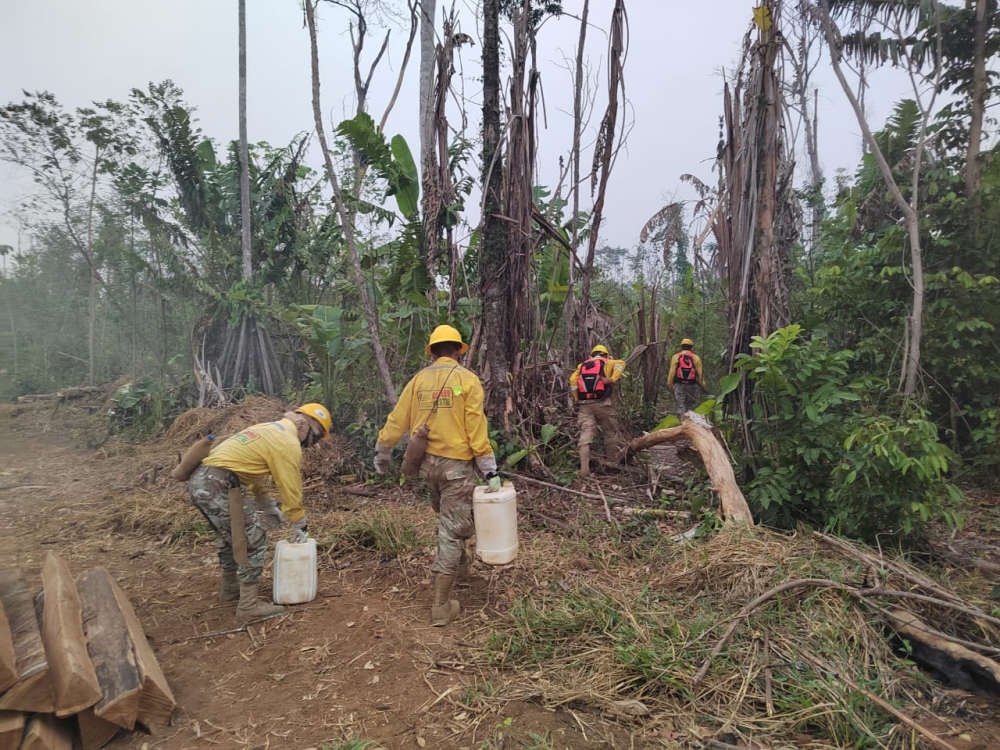 Militares desafían “condiciones extremas” para combatir el fuego en una comunidad de Beni