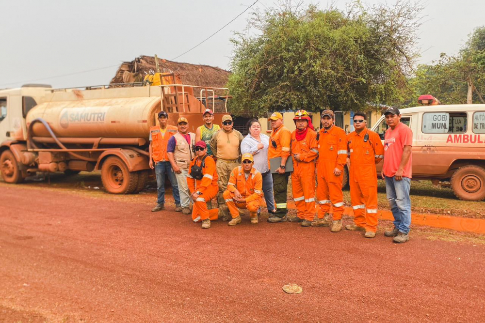 Trinidad dice adiós a San Joaquín y se une  a la lucha contra los incendios en Baures