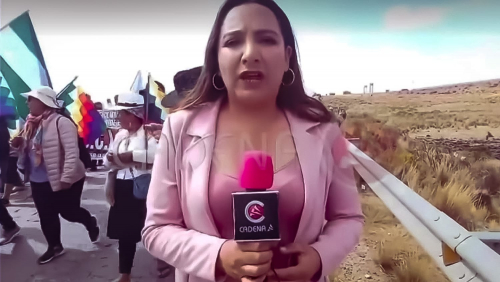 Seguidores de Evo Morales golpearon a una  corresponsal de Tv durante marcha a La Paz