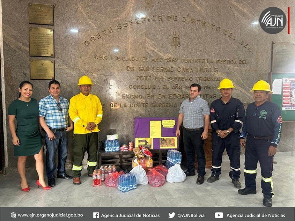 Tribunal de Justicia  apoya a Bomberos  Voluntarios en batalla  contra los incendios